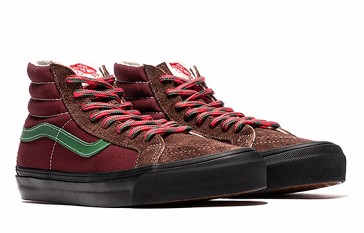 Shop Vans SK8-Hi Vault Kasut Retro Skateboarding Unisex Merah Wine Red VN0A4BVBTIX