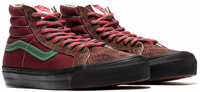 Vans SK8-Hi Vault 复古滑板鞋 男女通用 酒红色 VN0A4BVBTIX Shop Vans SK8-Hi Vault 复古滑板鞋 男女通用 酒红色 VN0A4BVBTIX