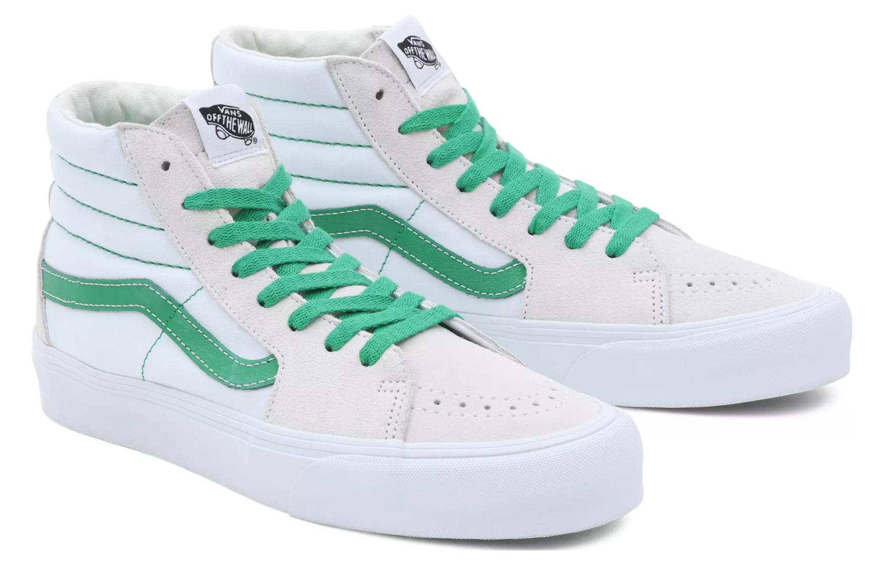 Lookbook Vans SK8 HI Vr3 潮流休閒 防滑耐磨 高筒 滑板鞋 男女同款 白綠