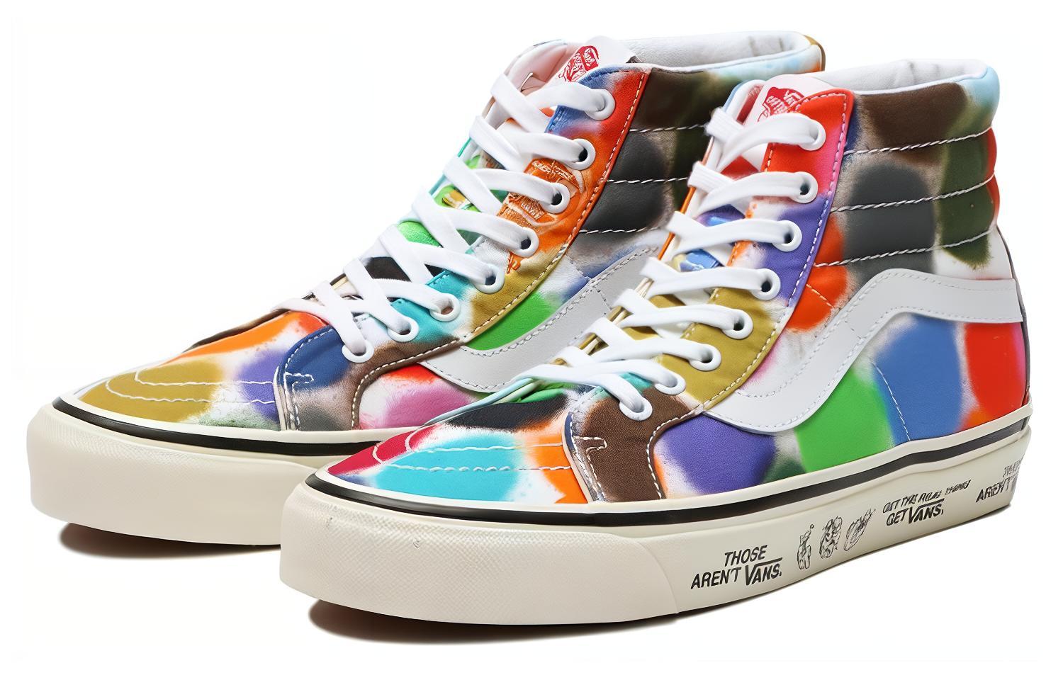 Lookbook 반스 스케이트-하이 멀티컬러  wear-resistant non-slip 캐주얼 스케이트보드화 VN0A38GF9XQ