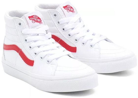 中童 Vans SK8 HI 休閒 防滑耐磨 高筒 兒童滑板鞋 白紅 Lookbook 中童 Vans SK8 HI 休閒 防滑耐磨 高筒 兒童滑板鞋 白紅