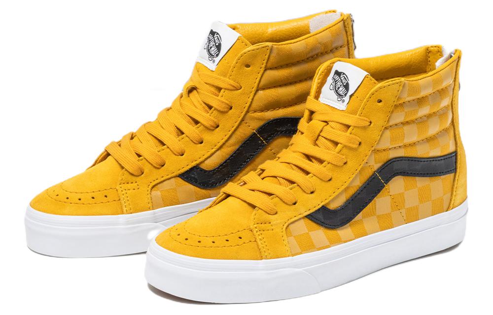 Lookbook Vans SK8 HI 潮流休閒 耐磨 高筒 滑板鞋 男女同款 黃色