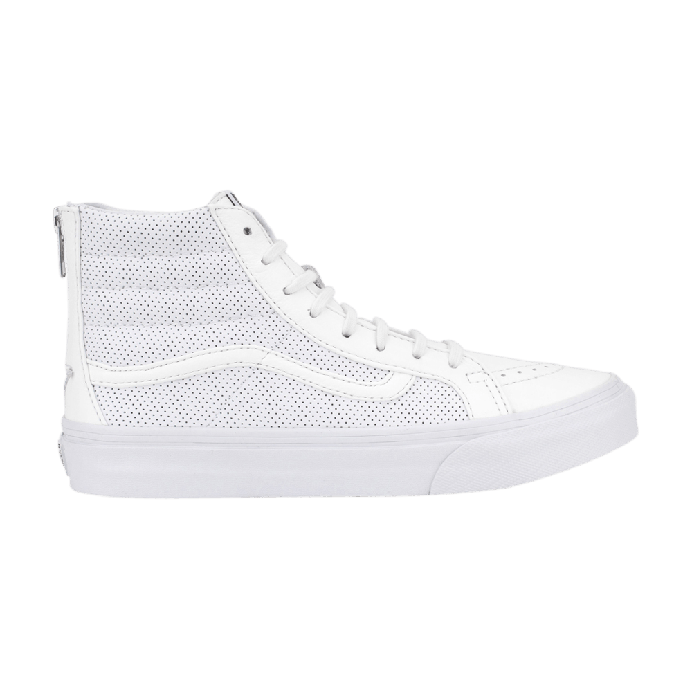 Buy 반스 스케이트-하이 지퍼 천공 가죽 '화이트' VN-0XH8GZO