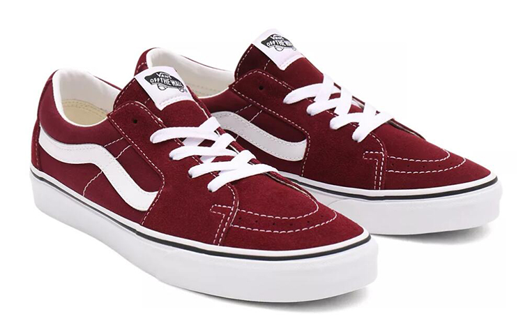 Lookbook Vans SK8-Low Atmungsaktiv Rutschfest Low-Top Skateboard-Schuhe Rot VN0A4UUK5U7