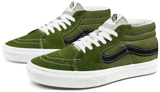 Lookbook Vans SK8 MID 防滑耐磨 中筒 滑板鞋 男女同款 墨綠