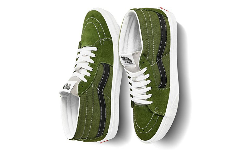 Shop Vans Sk8-Mid Low Top skate shoes Unisex dark green VN0A3WM3WZ6