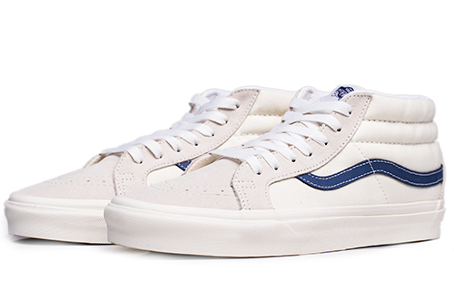 Lookbook 반스 스케이트-미드 리이슈 '화이트/블루' VN0A391FTP1
