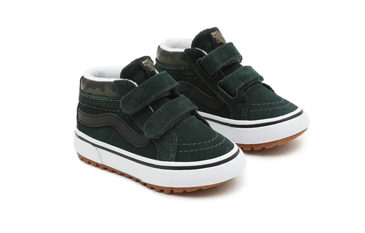 Lookbook 中童 Vans SK8 MID Reissue V Mte-1 魔術貼 迷彩 休閒 輕便耐磨 中幫 兒童板鞋 深綠白