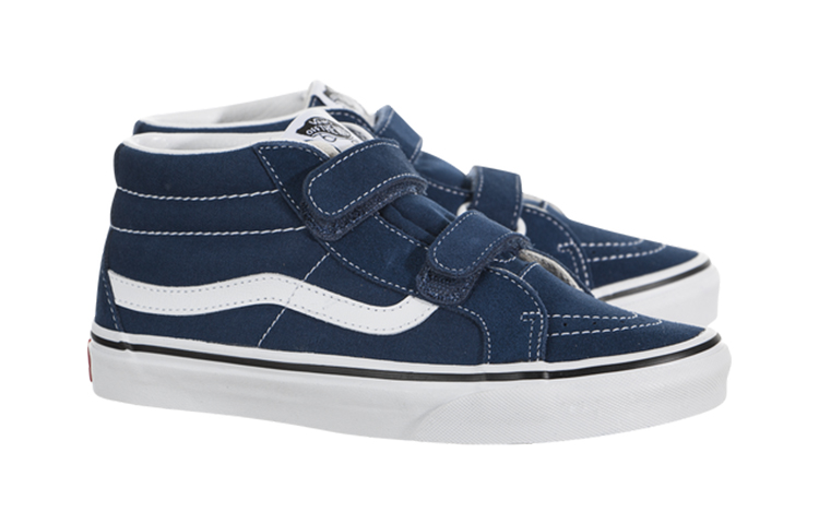 Order 中童 Vans SK8 MID 再版 魔鬼氈 休閒 中筒 兒童滑板鞋 藍色