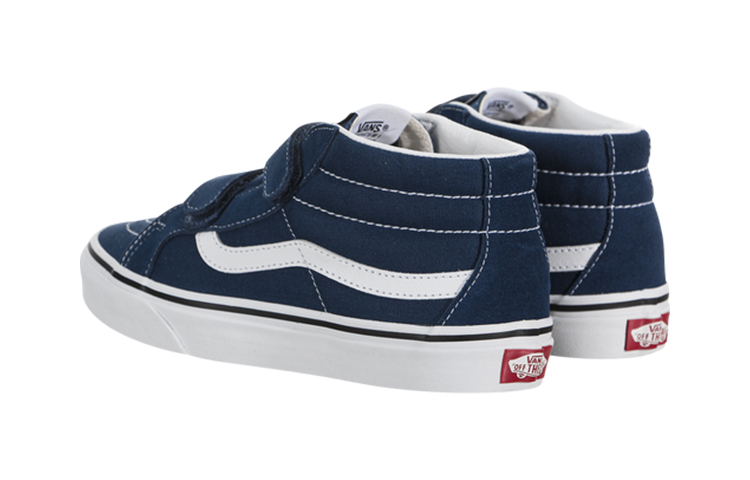 Lookbook 中童 Vans SK8 MID 再版 魔鬼氈 休閒 中筒 兒童滑板鞋 藍色