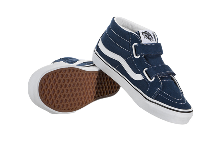 Shop 中童 Vans SK8 MID 再版 魔鬼氈 休閒 中筒 兒童滑板鞋 藍色