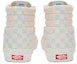 Purchase Vans SK8 HI 38 奶油綿花糖 西洋棋盤格 拼色 高筒 滑板鞋 男女款 粉藍色