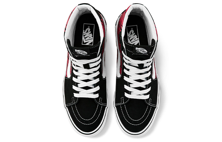 Lookbook Vans SK8 HI 潮流 高筒 板鞋 男女同款 黑紅色