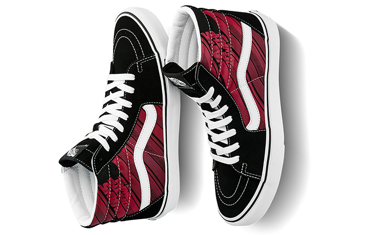 Shop Vans SK8 HI 潮流 高筒 板鞋 男女同款 黑紅色