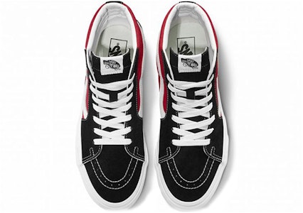 Vans SK8-HI 侧墙标志黑色红色翻毛滑板鞋 '黑色红色' VN0A4BV6SXX Shop Vans SK8-HI 侧墙标志黑色红色翻毛滑板鞋 '黑色红色' VN0A4BV6SXX