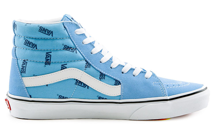 Vans SK8-HI Stylish Lightweight Wear-Resistant High Top Casual Skate Shoes Unisex Blue White 圖 2