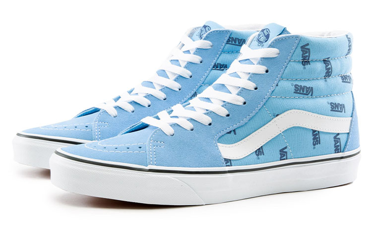 Vans SK8-HI Stylish Lightweight Wear-Resistant High Top Casual Skate Shoes Unisex Blue White 圖 3