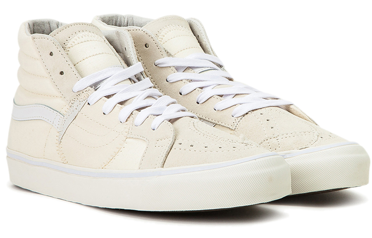 Lookbook Vans SK8 HI BRICOLAGE 帆布 高筒 滑板鞋 男女同款 米白