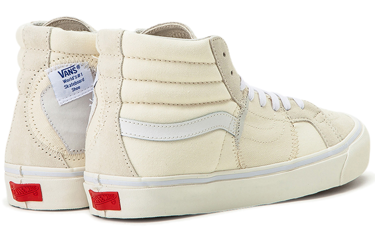 Shop Vans SK8 HI BRICOLAGE 帆布 高筒 滑板鞋 男女同款 米白