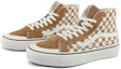 Order Vans SK8-Hi Kasut Skate Tinggi Unisex Coklat Putih Corak Grid VN0A4BX7TBN