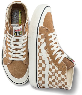 Vans SK8-Hi Kasut Skate Tinggi Unisex Coklat Putih Corak Grid VN0A4BX7TBN Shop Vans SK8-Hi Kasut Skate Tinggi Unisex Coklat Putih Corak Grid VN0A4BX7TBN