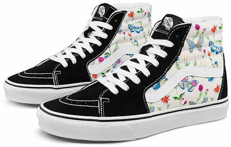 Vans SK8 HI 蝴蝶花朵印花 復古百搭 休閒 高幫 板鞋 男女同款 黑白 Order Vans SK8 HI 蝴蝶花朵印花 復古百搭 休閒 高幫 板鞋 男女同款 黑白