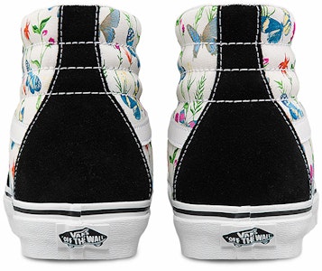 Vans SK8 HI 蝴蝶花朵印花 復古百搭 休閒 高幫 板鞋 男女同款 黑白 Purchase Vans SK8 HI 蝴蝶花朵印花 復古百搭 休閒 高幫 板鞋 男女同款 黑白