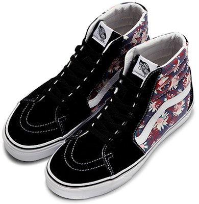 Vans SK8-HI Bunga Grafiti Unisex 'Hitam Biru Merah' VN0A4BV61JA Lookbook Vans SK8-HI Bunga Grafiti Unisex 'Hitam Biru Merah' VN0A4BV61JA