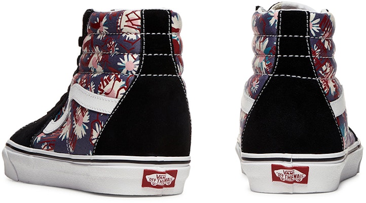 Vans SK8-HI Bunga Grafiti Unisex 'Hitam Biru Merah' VN0A4BV61JA Shop Vans SK8-HI Bunga Grafiti Unisex 'Hitam Biru Merah' VN0A4BV61JA