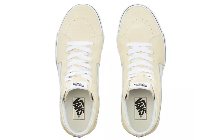 Shop Vans Sk8-hi 黑邊 米黃