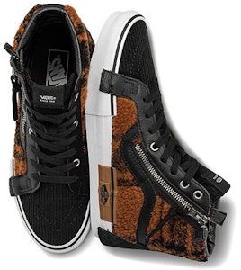 Vans SK8 HI CAP 拼接解構 羊羔絨虎紋 運動 高筒 滑板鞋 男女款 黑棕 Shop Vans SK8 HI CAP 拼接解構 羊羔絨虎紋 運動 高筒 滑板鞋 男女款 黑棕