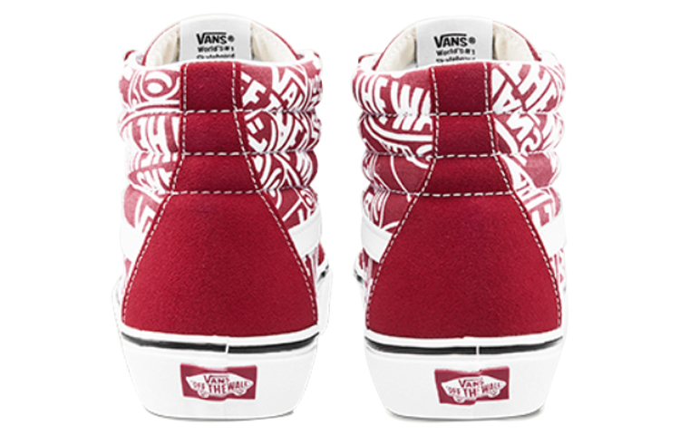 Shop Kasut Vans SK8-HI Reissue Unisex Warna Merah Putih Retro Tinggi Santai Skate VN0A2XSBUKL