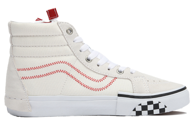 Order Vans SK8-HI Reissue Cap 米色/红色 高帮滑板鞋 VN0A3WM130L