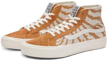 Vans SK8 HI VR3 虎紋復古 防滑耐磨 高筒 滑板鞋 男女同款 薑黃色 Order Vans SK8 HI VR3 虎紋復古 防滑耐磨 高筒 滑板鞋 男女同款 薑黃色