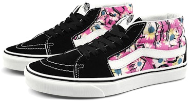 Vans Sk8-Mid 高帮款 潮流滑板鞋 男女同款 花卉涂鸦 '黑粉白' VN0A3WM31IY Order Vans Sk8-Mid 高帮款 潮流滑板鞋 男女同款 花卉涂鸦 '黑粉白' VN0A3WM31IY