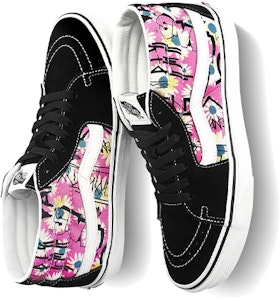 Sepatu Vans Sk8-Mid Retro Tinggi Skate Unisex Bunga Grafiti 'Black Pink White' VN0A3WM31IY Shop Sepatu Vans Sk8-Mid Retro Tinggi Skate Unisex Bunga Grafiti 'Black Pink White' VN0A3WM31IY