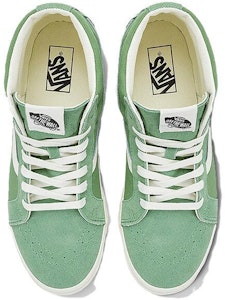 Vans 圓頭繫帶 耐磨減震 中筒 滑板鞋 男女同款 綠色 Lookbook Vans 圓頭繫帶 耐磨減震 中筒 滑板鞋 男女同款 綠色