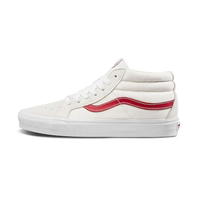 Vans SK8-Mid Stylish Lightweight Mid-Top Casual Skate Shoes Unisex White Red