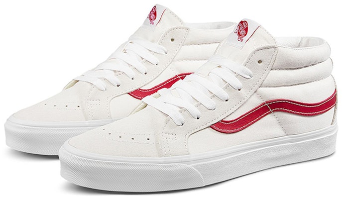 Vans SK8-Mid Stylish Lightweight Mid-Top Casual Skate Shoes Unisex White Red VN0A391FOXS Order Vans SK8-Mid Stylish Lightweight Mid-Top Casual Skate Shoes Unisex White Red VN0A391FOXS