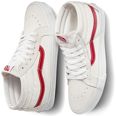 Vans SK8-Mid Stylish Lightweight Mid-Top Casual Skate Shoes Unisex White Red VN0A391FOXS Shop Vans SK8-Mid Stylish Lightweight Mid-Top Casual Skate Shoes Unisex White Red VN0A391FOXS