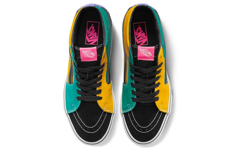 Lookbook 반스 스케이트-하이 미드 '캐드뮴 옐로우 타이드푸' VN0A3WM3TGN