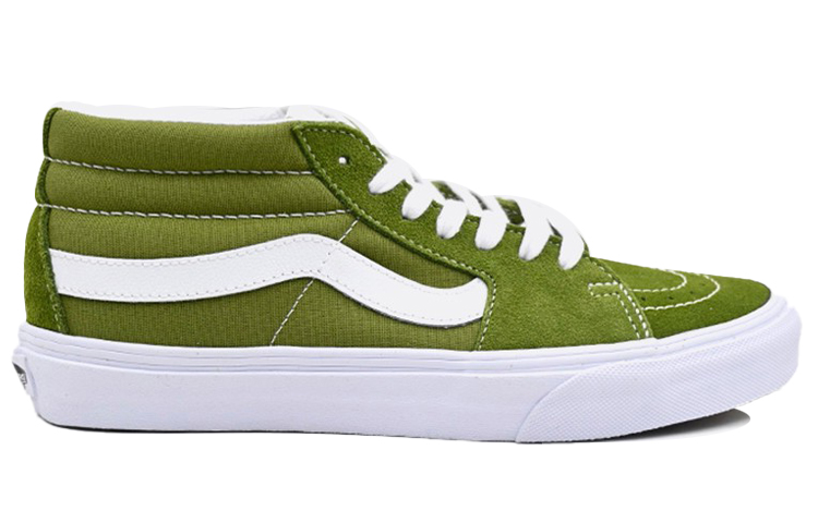 Lookbook Vans SK8 MID 防滑耐磨 中筒 滑板鞋 男女同款 軍綠色