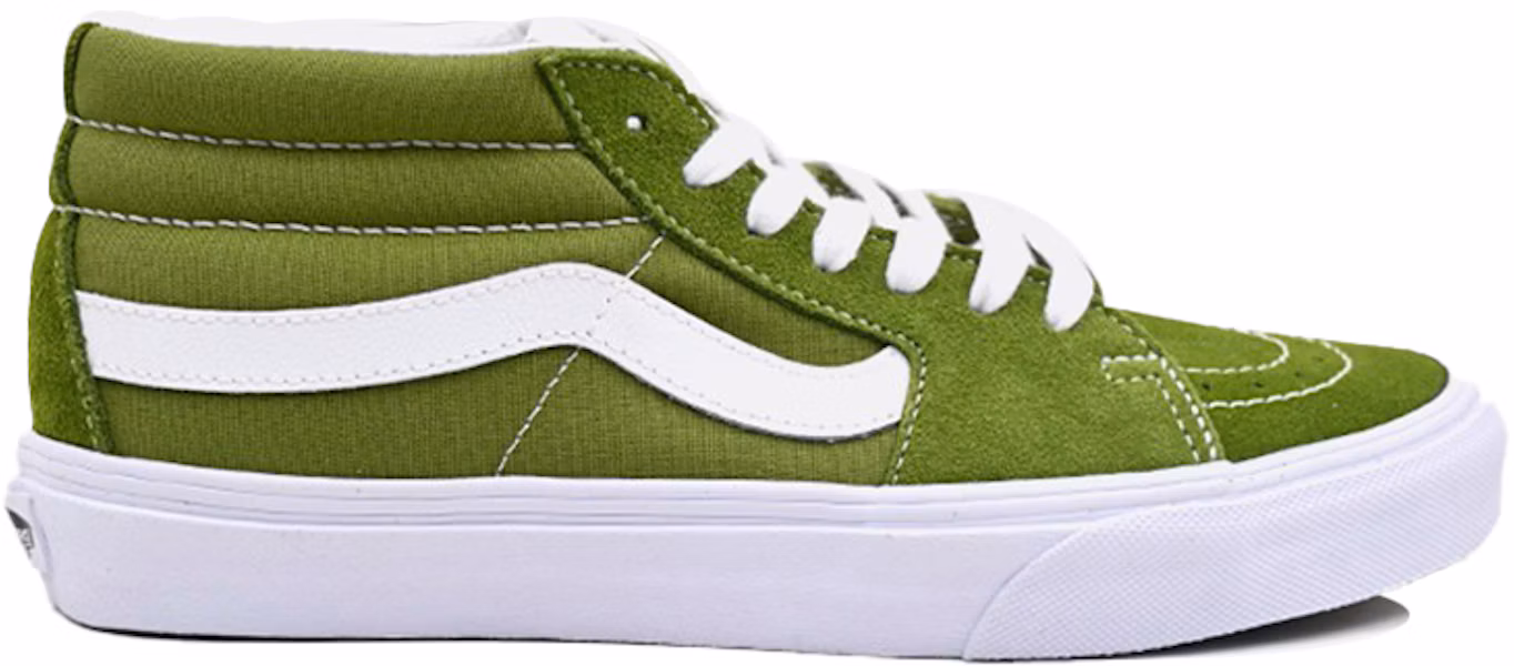 Vans SK8 MID 防滑耐磨 中筒 滑板鞋 男女同款 軍綠色 Lookbook Vans SK8 MID 防滑耐磨 中筒 滑板鞋 男女同款 軍綠色