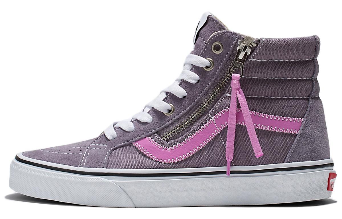Buy Vans SK8 HI Reissue 側拉鍊潮流休閒防滑耐磨高幫板鞋 男女同款 灰粉