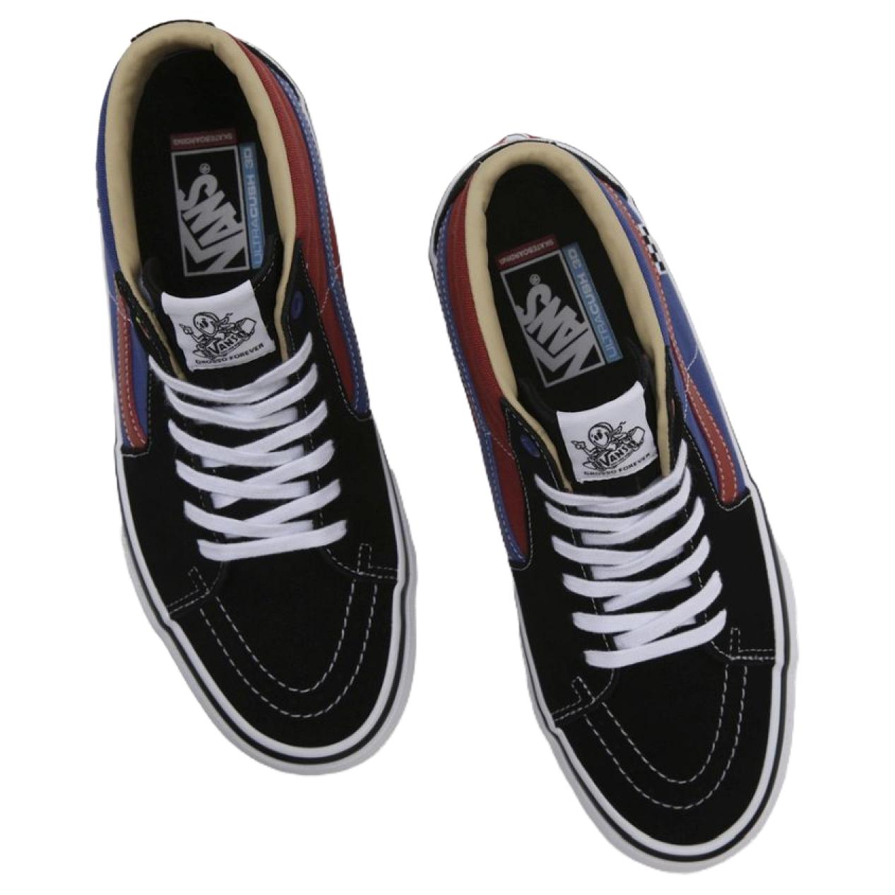 Shop ヴァンズ スケート グロッソ Mid 青黒茶 VN0A5FCGAPB