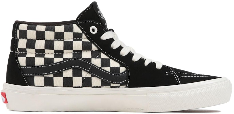 Vans Skate Grosso 潮流休閒棋盤格 耐磨防滑 中筒 滑板鞋 男女款 黑白 Order Vans Skate Grosso 潮流休閒棋盤格 耐磨防滑 中筒 滑板鞋 男女款 黑白