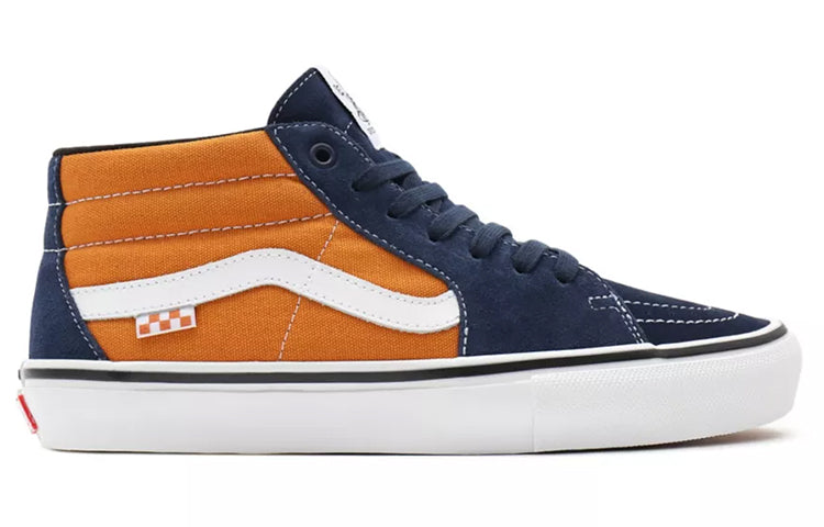 Order Vans Skate Grosso Mid 'Navy Orange' Lelaki Biru Oren VN0A5FCGYG9