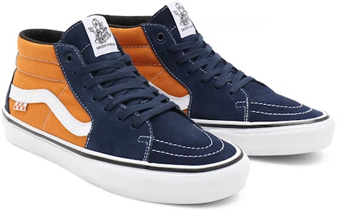 ヴァンズ スケート グロッソ Mid ネイビー/オレンジ VN0A5FCGYG9 Lookbook ヴァンズ スケート グロッソ Mid ネイビー/オレンジ VN0A5FCGYG9