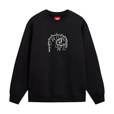 Vans SKATE Hold Hands Pullover Sweatshirt Black Relaxed Crewneck VN000JD2BLK