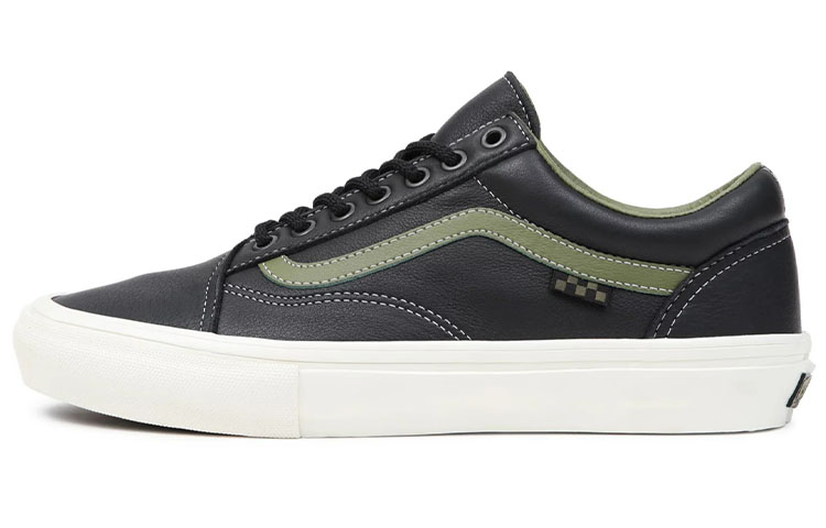 Buy バンズ オールドスクール バターレザー 黒/緑 VN0A5FCBYJ7